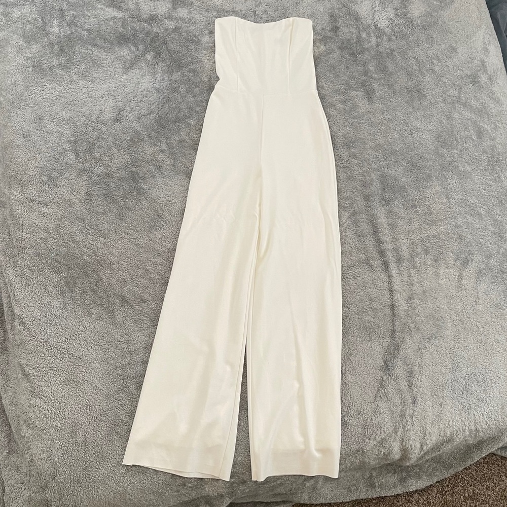 Lulus | Edith White Strapless Jumpsuit - Picture 5 of 9